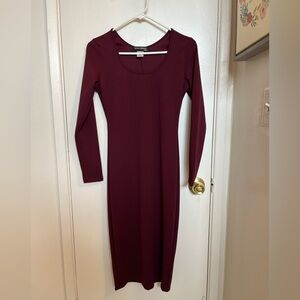 Laura Byrnes California/Pinup Couture Long Sleeve Burgundy Dress Size Small